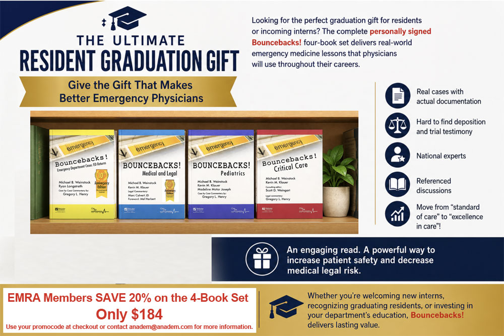 Ad for EMRA Members to save 20% on the 4-book Bouncebacks set.